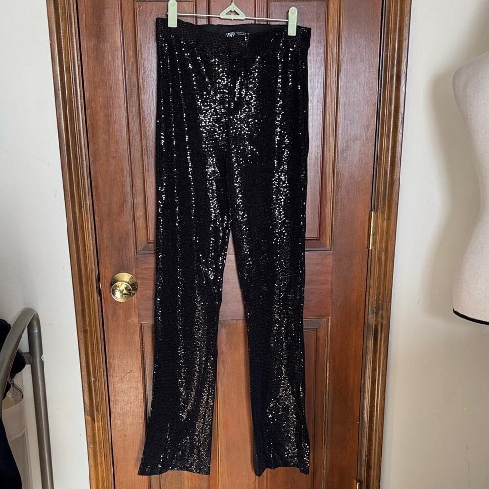 Zara | Black Sequin Women's Pants Size M